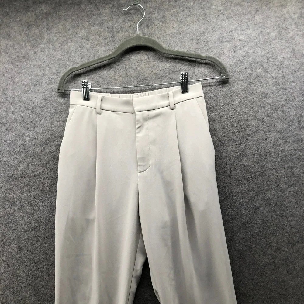 Uniqlo Draped Jogger Dress Pants Womens‎ XS Light Gray Pleated High Rise